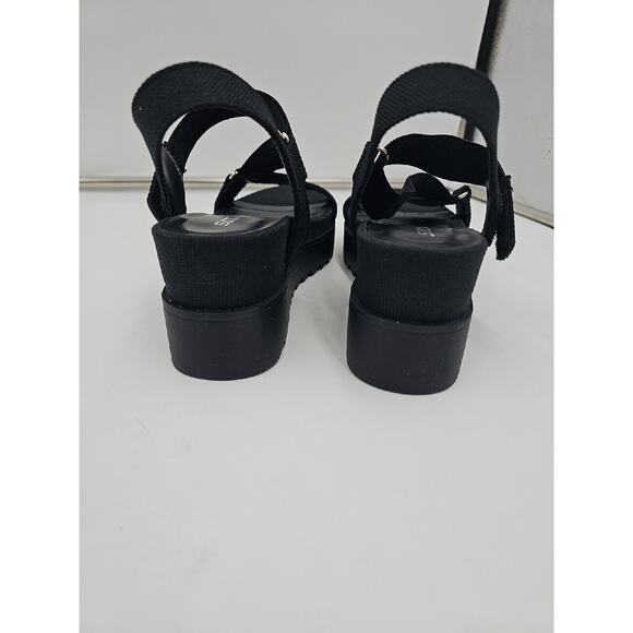 Womens Platform Wedge Heel Open Toe Adjustable Strap Sandals Size 8 - Picture 3 of 5